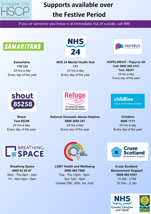 Supports over the festive period